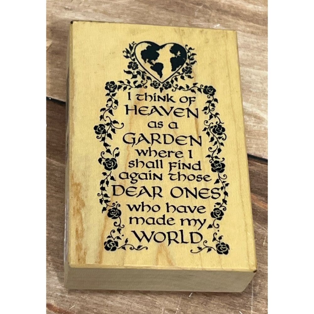 1999 PSX G-969 HEAVEN GARDEN LOVED ONES WOOD MOUNTED RUBBER STAMP